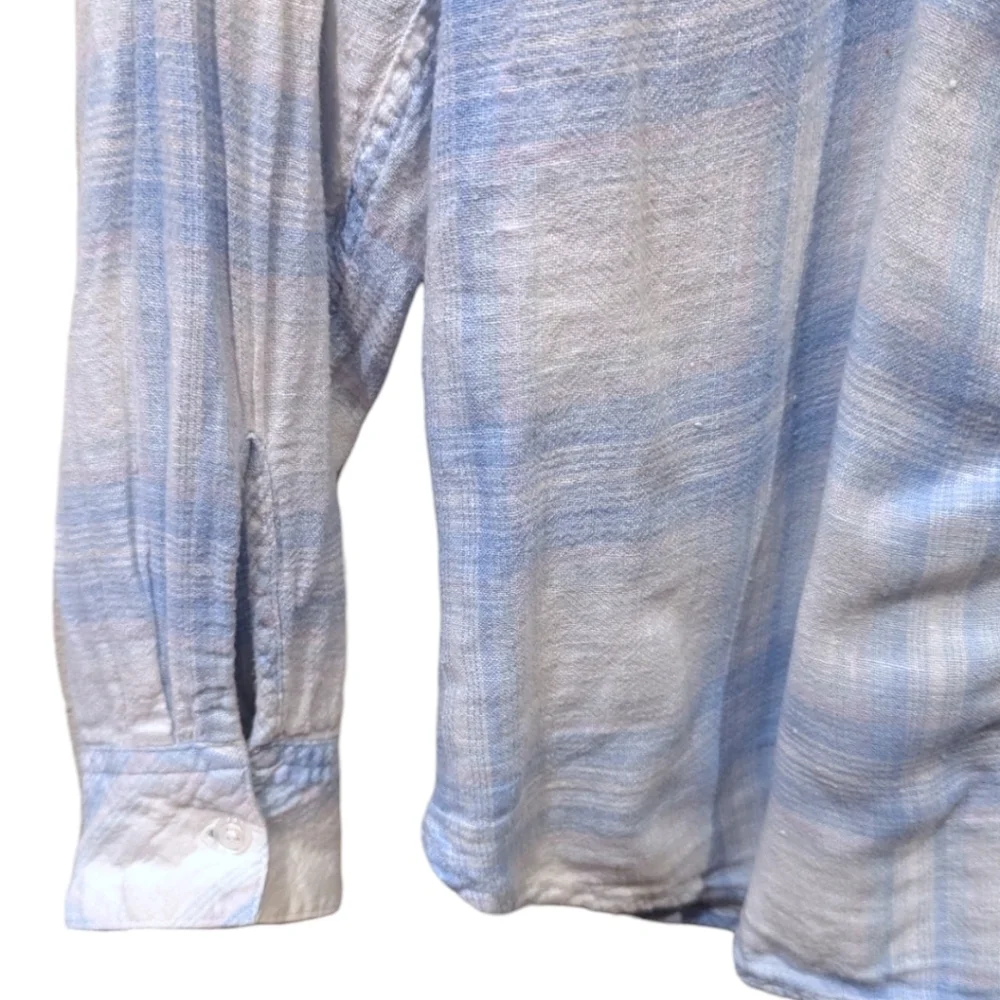 Rails Charli Gauzy Linen Blend Button up Shirt in Corsica Plaid (L) - Picture 6 of 6